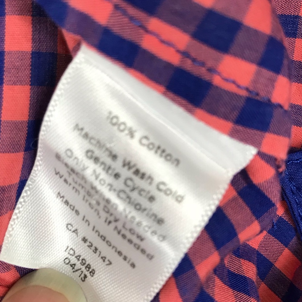 Talbots Size 4p Gingham Check Button Down Shirt - image 5